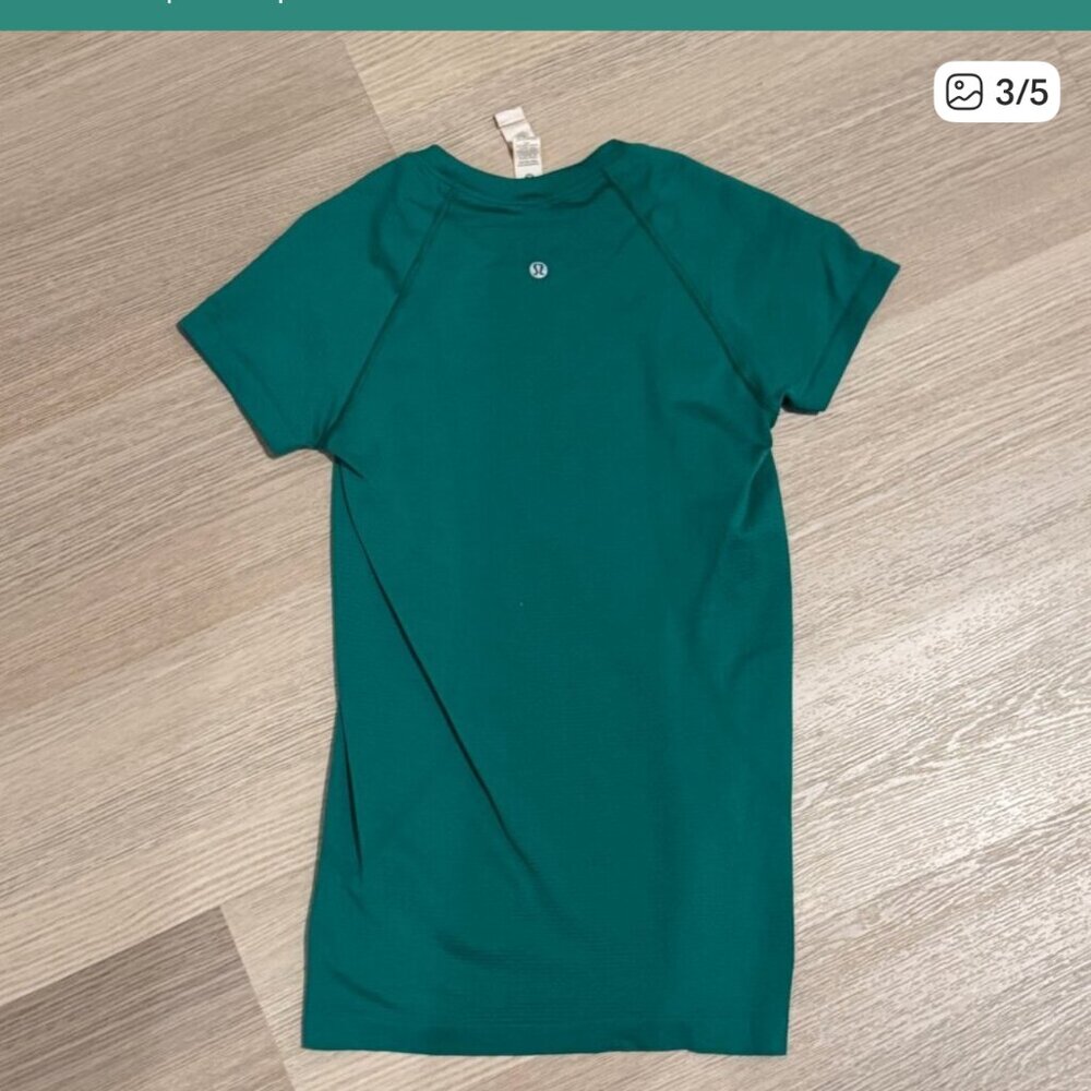 Lululemon Swiftly Tech Short Sleeve Shirt 2.0 Cascadia Green Size 4 - Picture 3 of 5